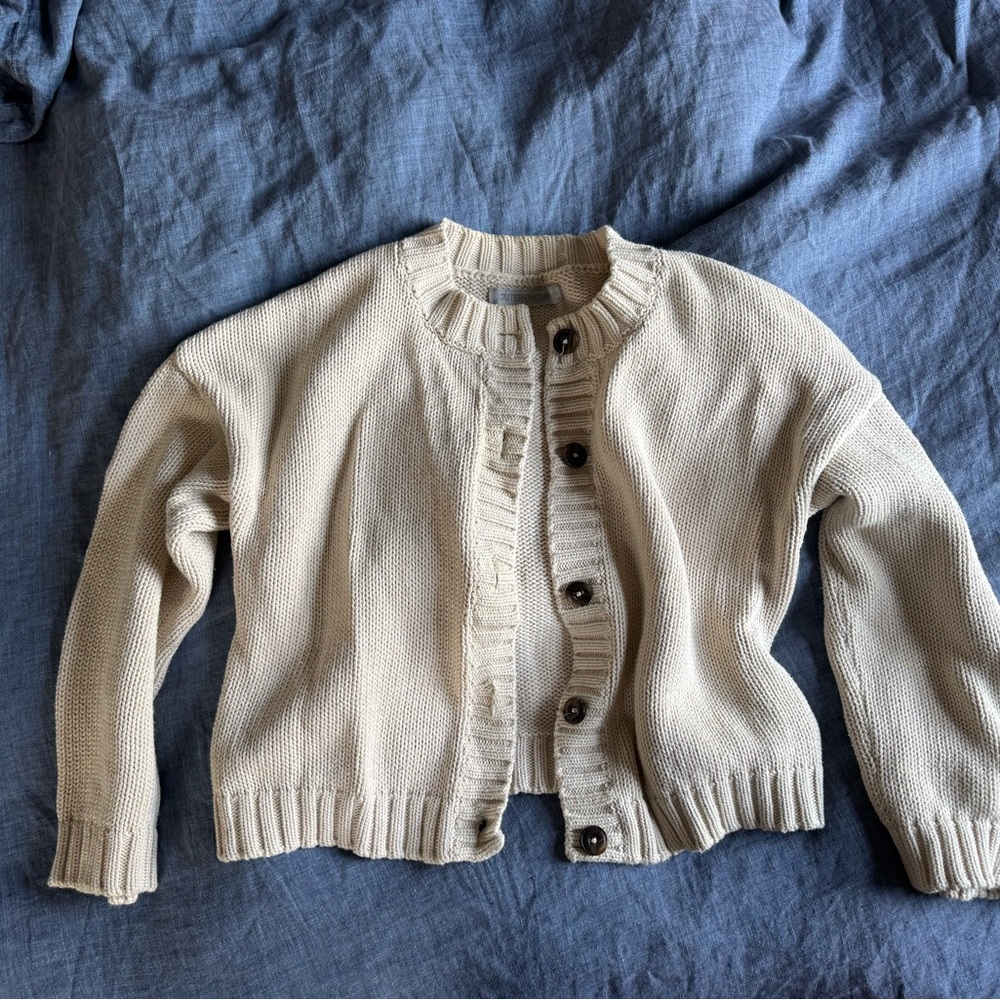 Outerknown Beige Button-Up Cardigan Sweater